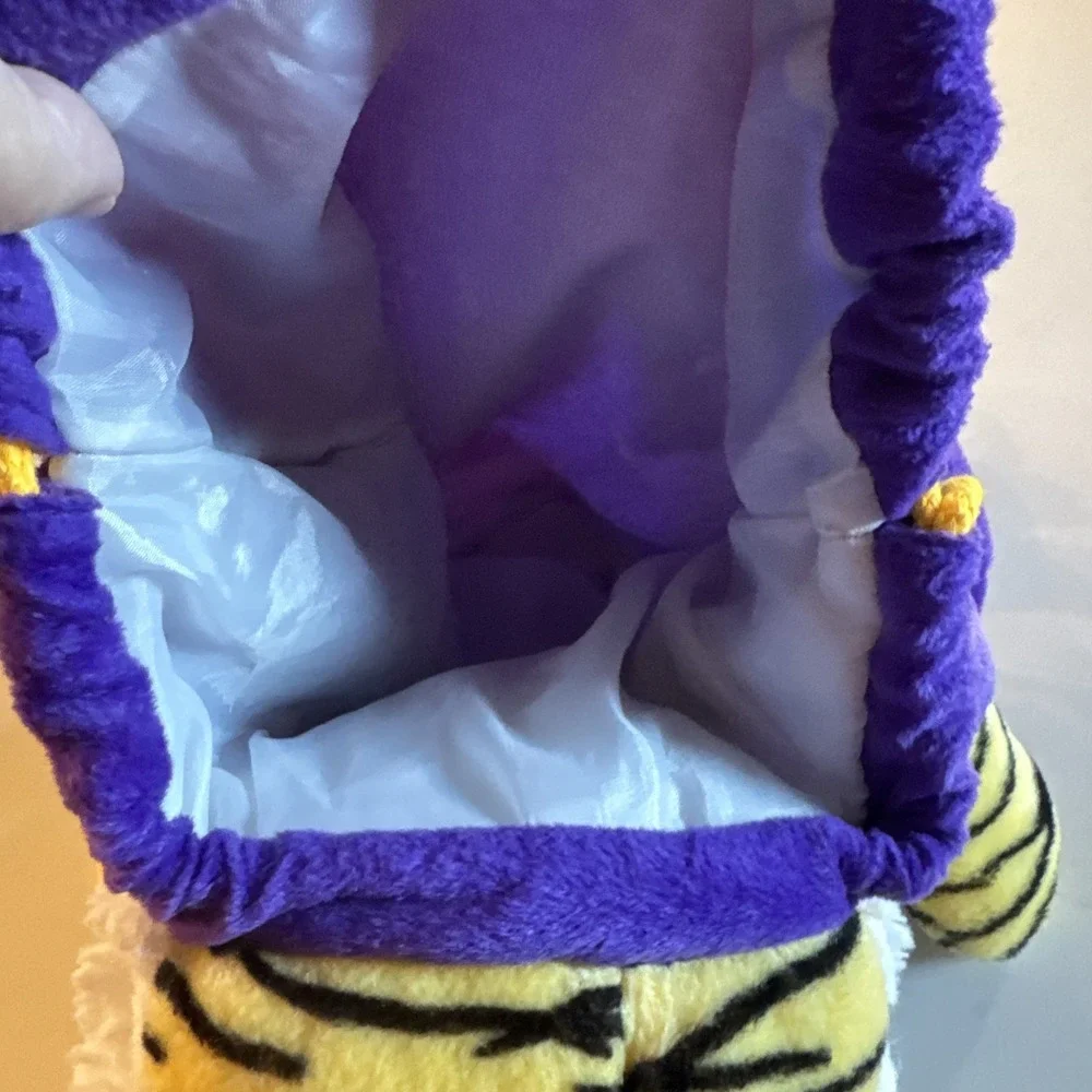 LSU Tigers Mascot Plush Cinch Bag Backpack / Purse  NCAA College SEC‎ EUC